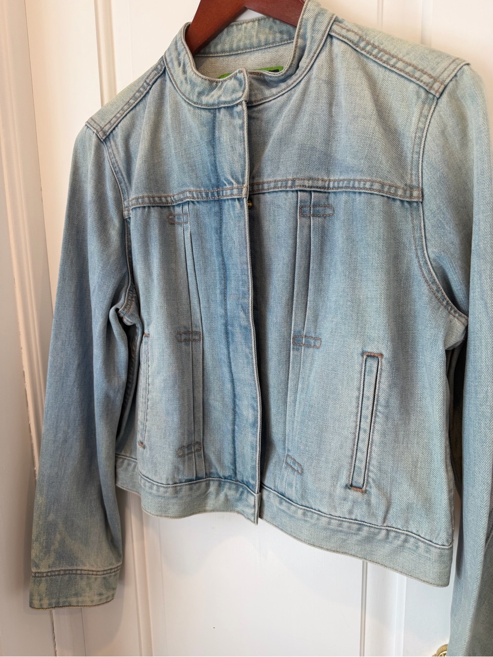 C. Wonder Light Wash Denim Jacket in Pale Blue